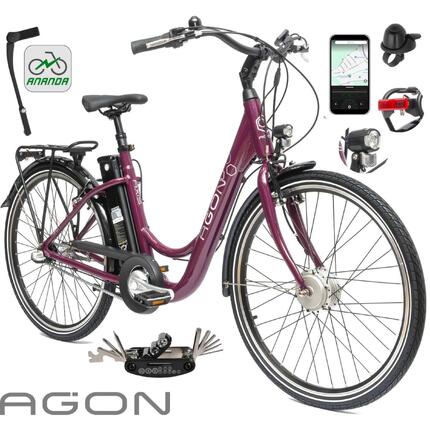 Rower Elektryczny Damski Miejski 26" SHIMANO Nexus Aluminium Aplikacja 2025