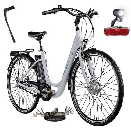 Rower Elektryczny Damski Miejski 28" Alu 250 W LCD Nexus SHIMANO Bagażnik