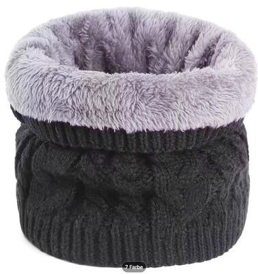 Schlauchschal Schwarz mit Fleecefutter Sehr warm Loop Schal Ski Wandern