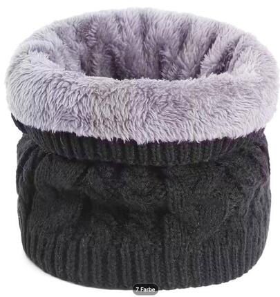 Schlauchschal Schwarz mit Fleecefutter Sehr warm Loop Schal Ski Wandern