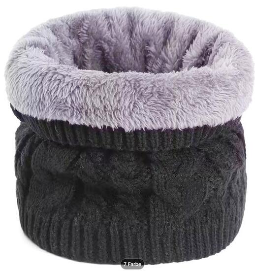 Schlauchschal Schwarz mit Fleecefutter Sehr warm Loop Schal Ski Wandern
