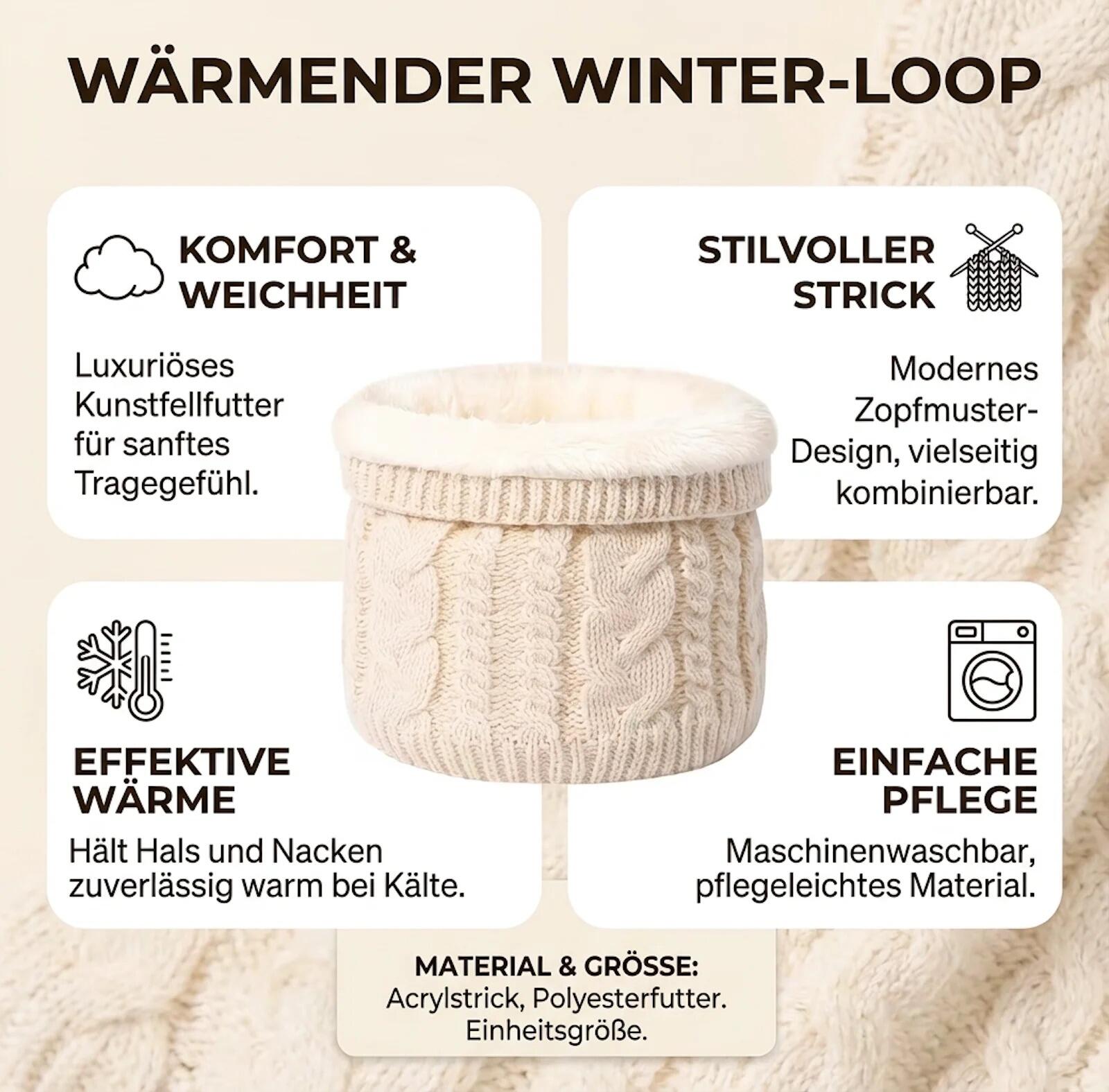Schlauchschal Loop mit Fleecefutter Superwarm Beige Schal Ski Wandern 3/6