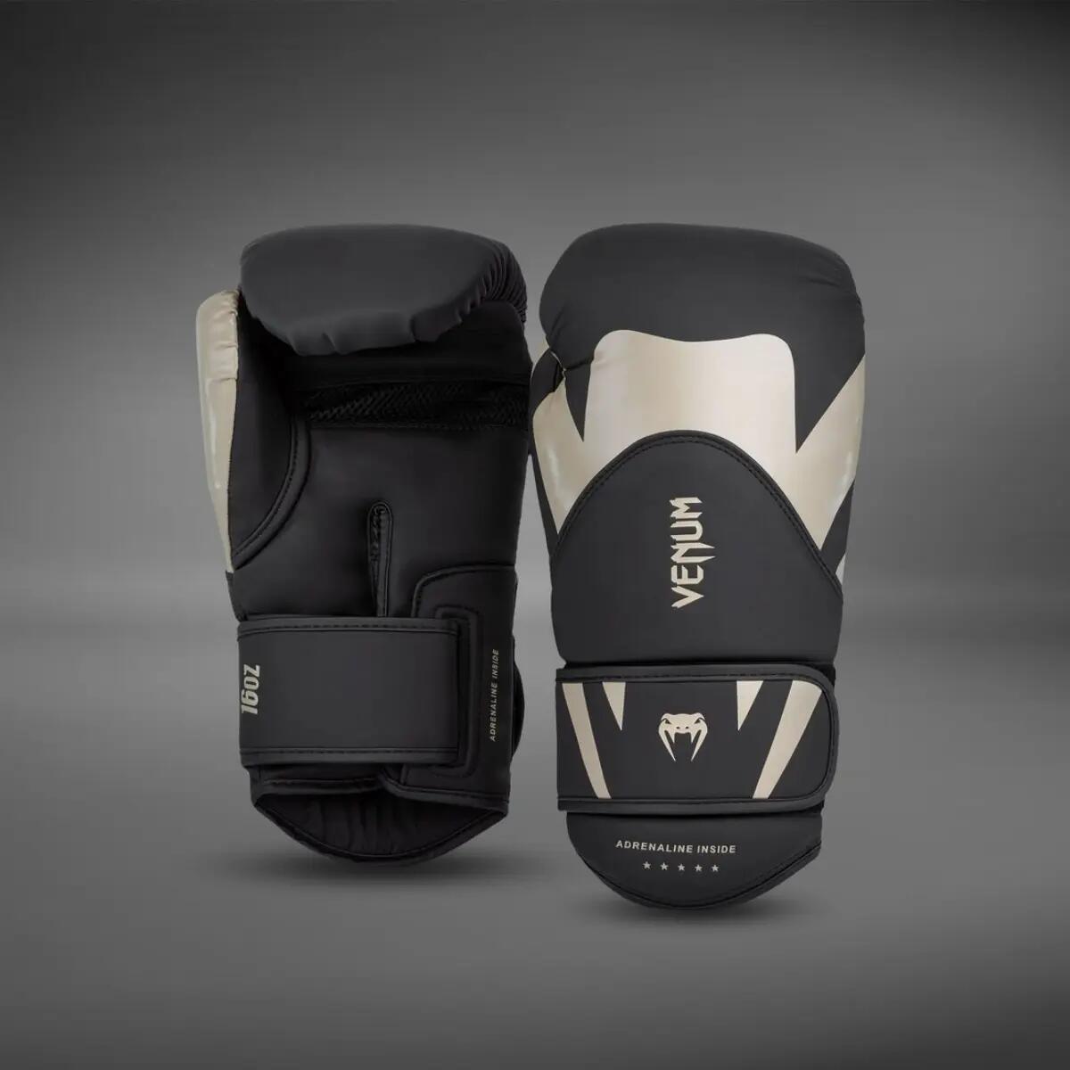 Guantes de boxeo Venum Challenger 4.0, negros/beige, 340 g 2/7