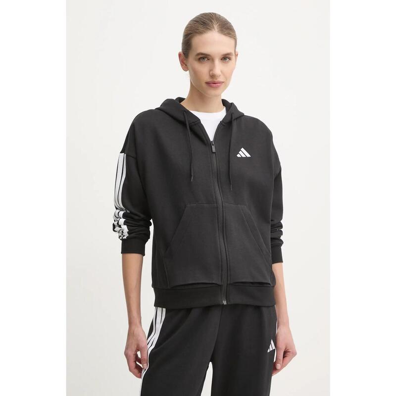 Adidas Essentials 3-Stripes, Felpa Donna Con Cappuccio e Zip -