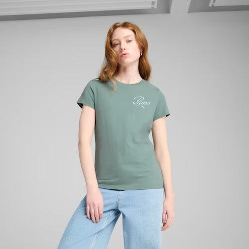 ESS SCRIPT T-Shirt Damen PUMA Green Moon 7/7