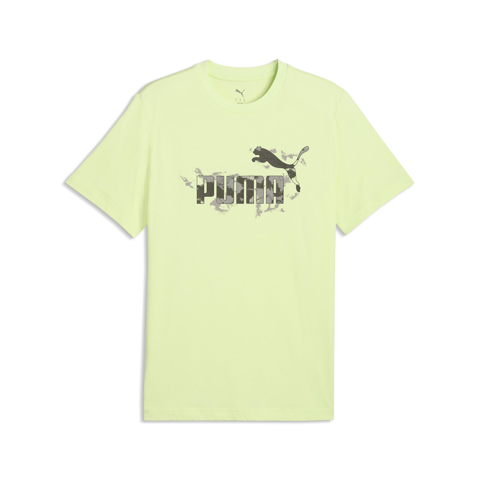 Tricou fitness bărbați logo grafică Camo, galben deschis PUMA
