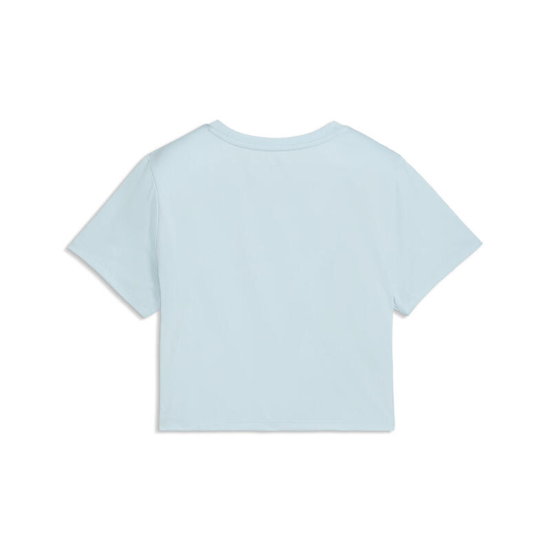 Tricou fitness femei scurt mulat Tad Essentials, albastru deschis PUMA