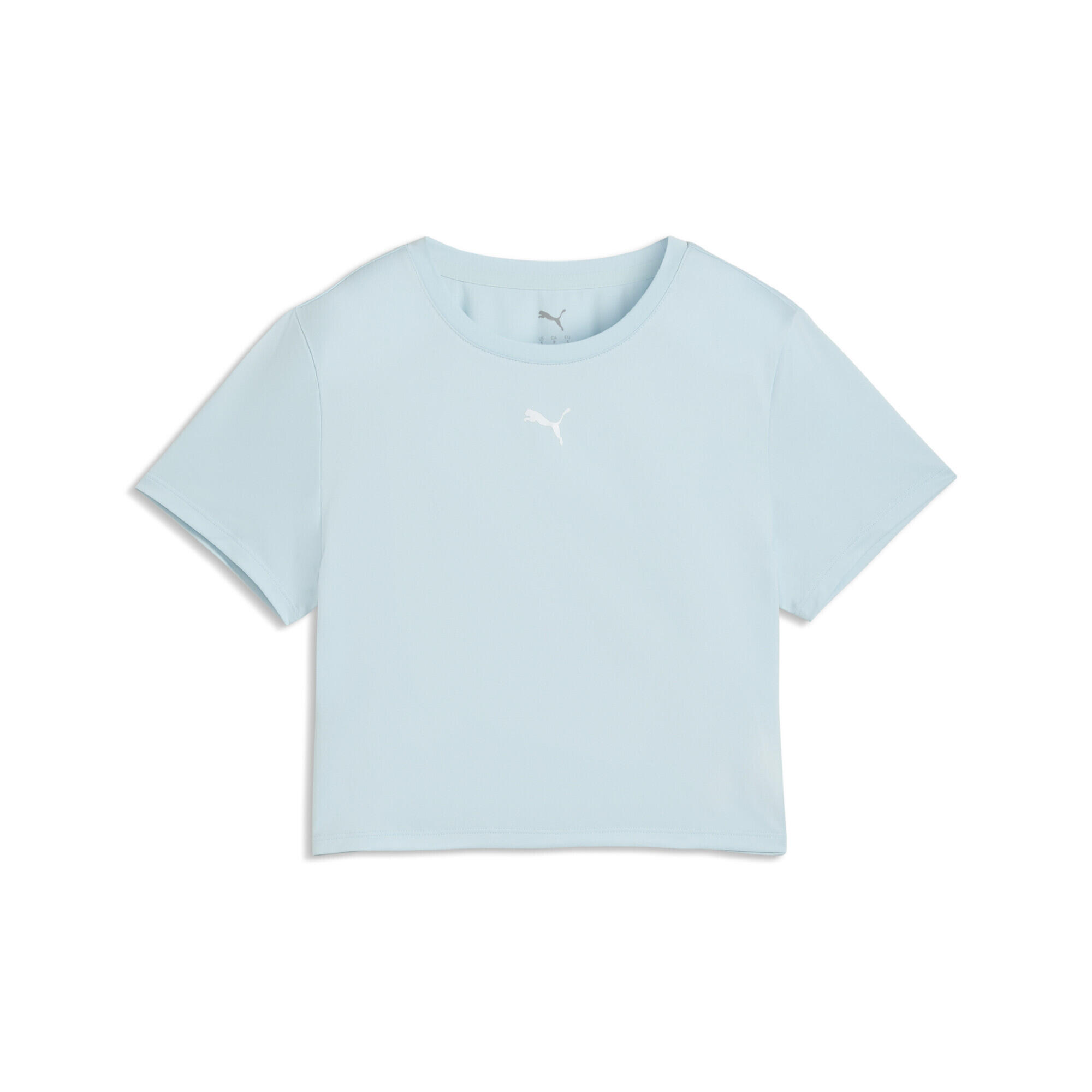 Tricou fitness femei scurt mulat Tad Essentials, albastru deschis PUMA