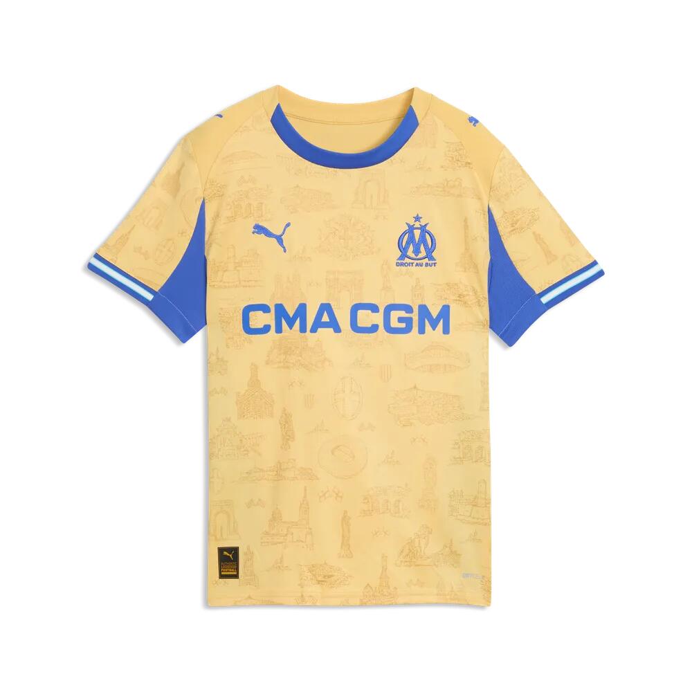 Puma - Maillot Om Enfant Marseille Monumentale Édition Spéciale 2025/26 - Maillot Manches Courtes - Bleu|jaune - Decathlon