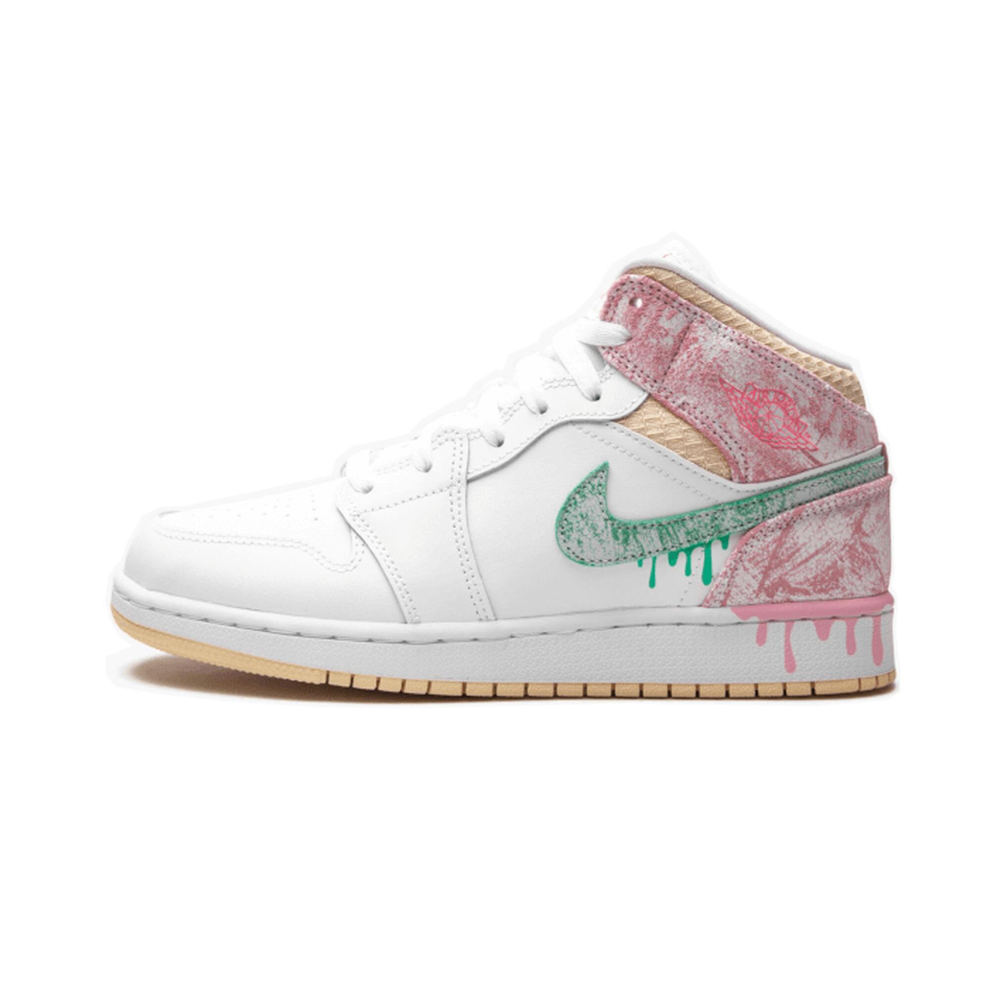 Jordan - Air Jordan 1 Mid Se Paint Drip - Chaussures De Sport - Blanc - Decathlon