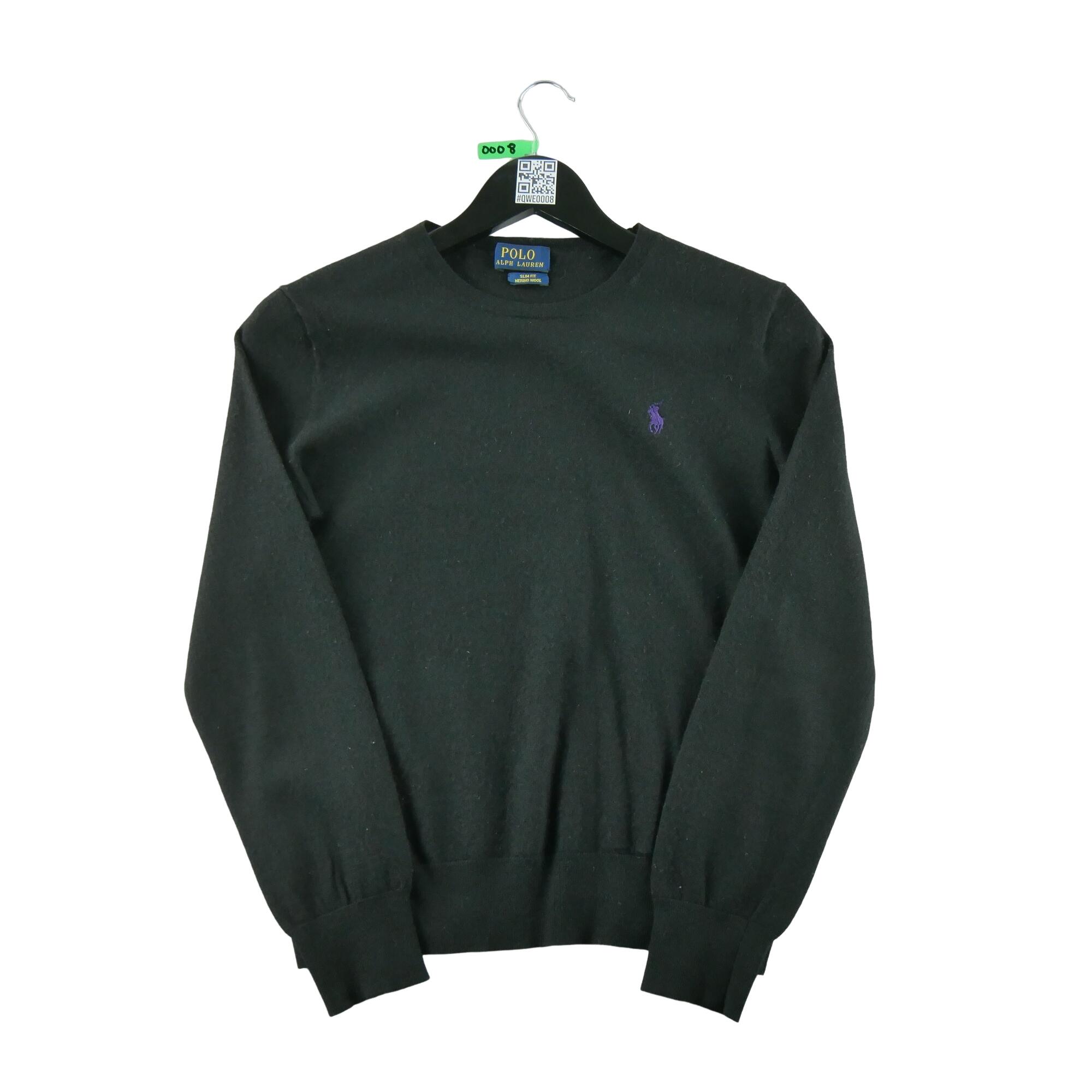 RALPH LAUREN Reconditionné - Pull Femme en laine Noir - Très Bon État