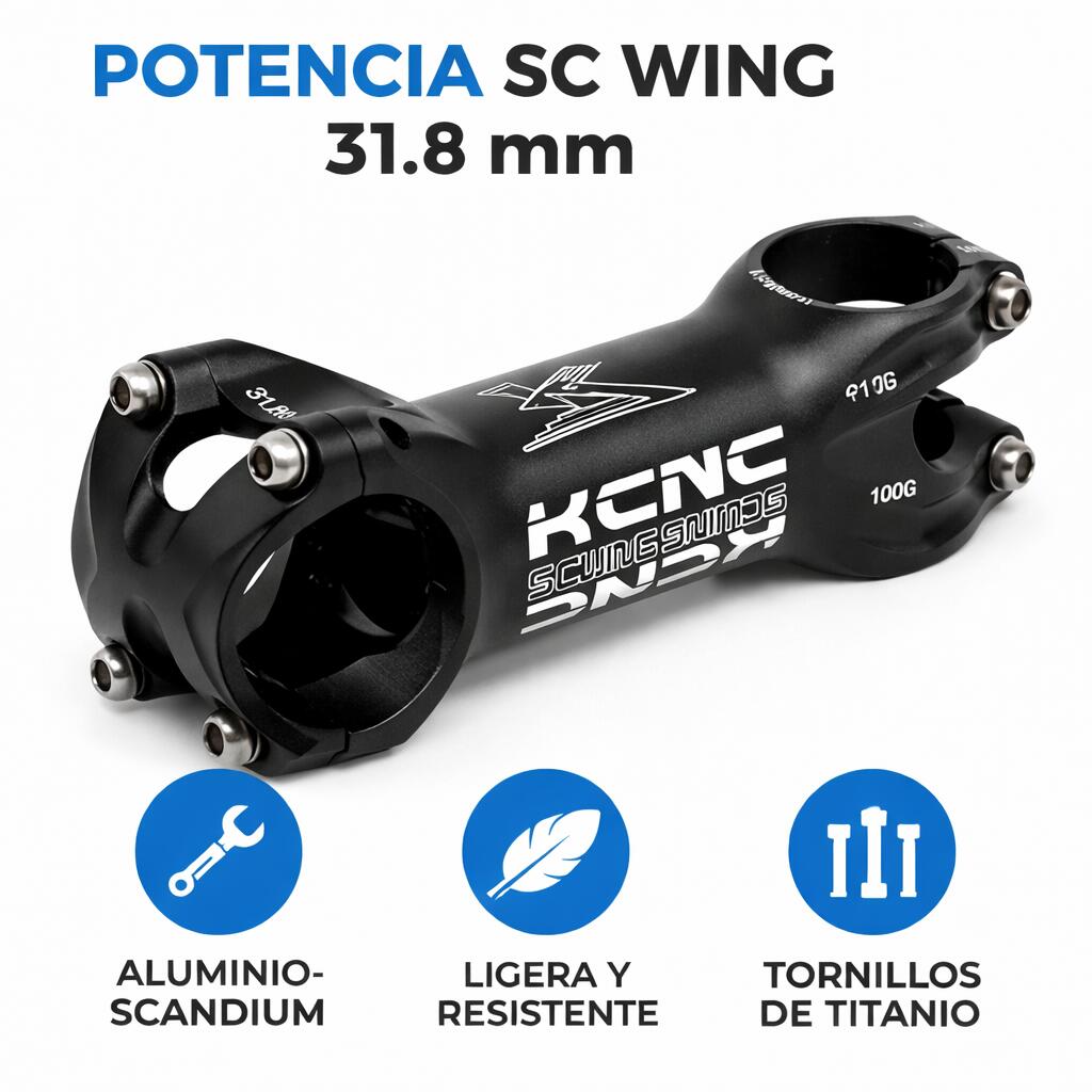 Potencia SC Wing 31.8 mm ciclismo Negro Kcnc 2/3