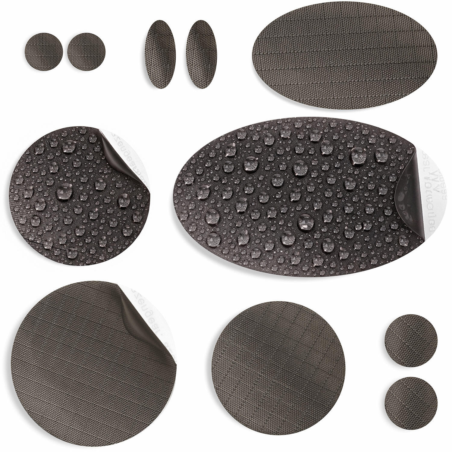 AZENGEAR Jacket Repair Patches | Waterproof, Self-Adhesive  (11Pcs, Charcoal Brown)