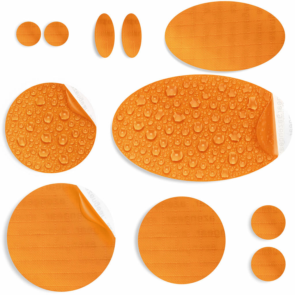 Stick On, Waterproof, Repair Patches for Jackets, Tents (11Pcs, Gold Orange)