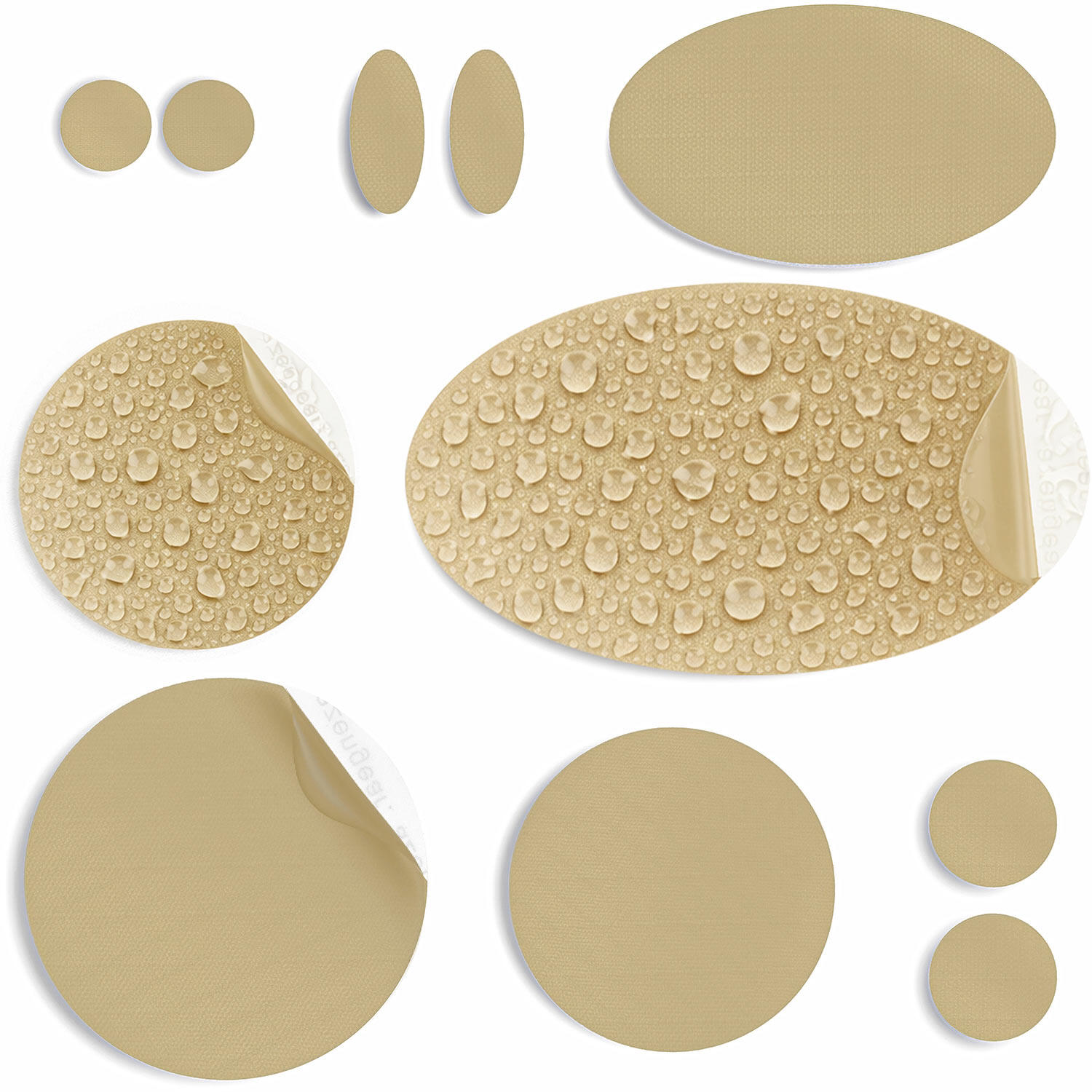 AZENGEAR Repair Patches for Jackets, Tents | Waterproof, Self-Adhesive  (11Pcs, Beige)