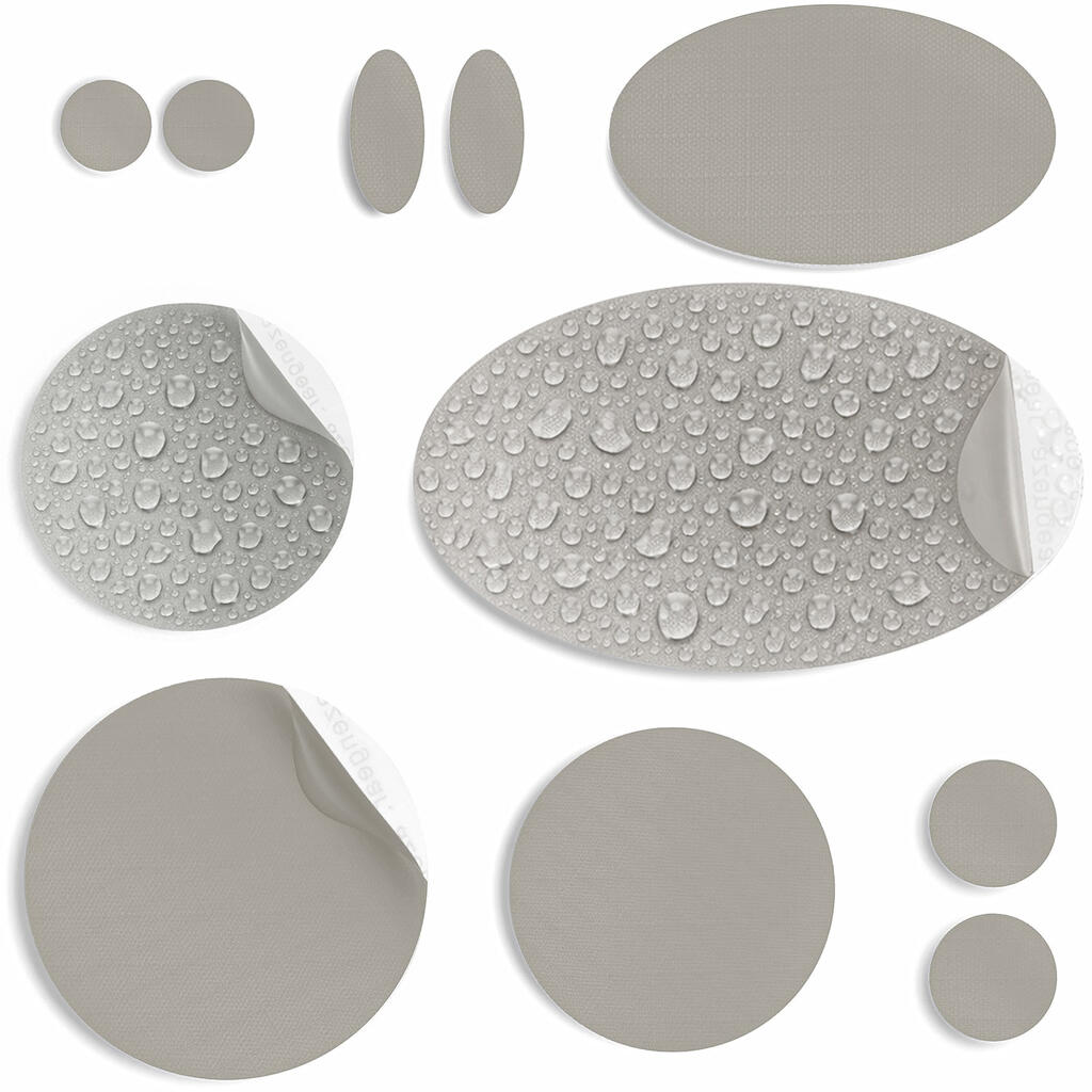 Self-Adhesive, Waterproof Repair Patches for Jackets, Tents (11Pcs, Taupe Grey)