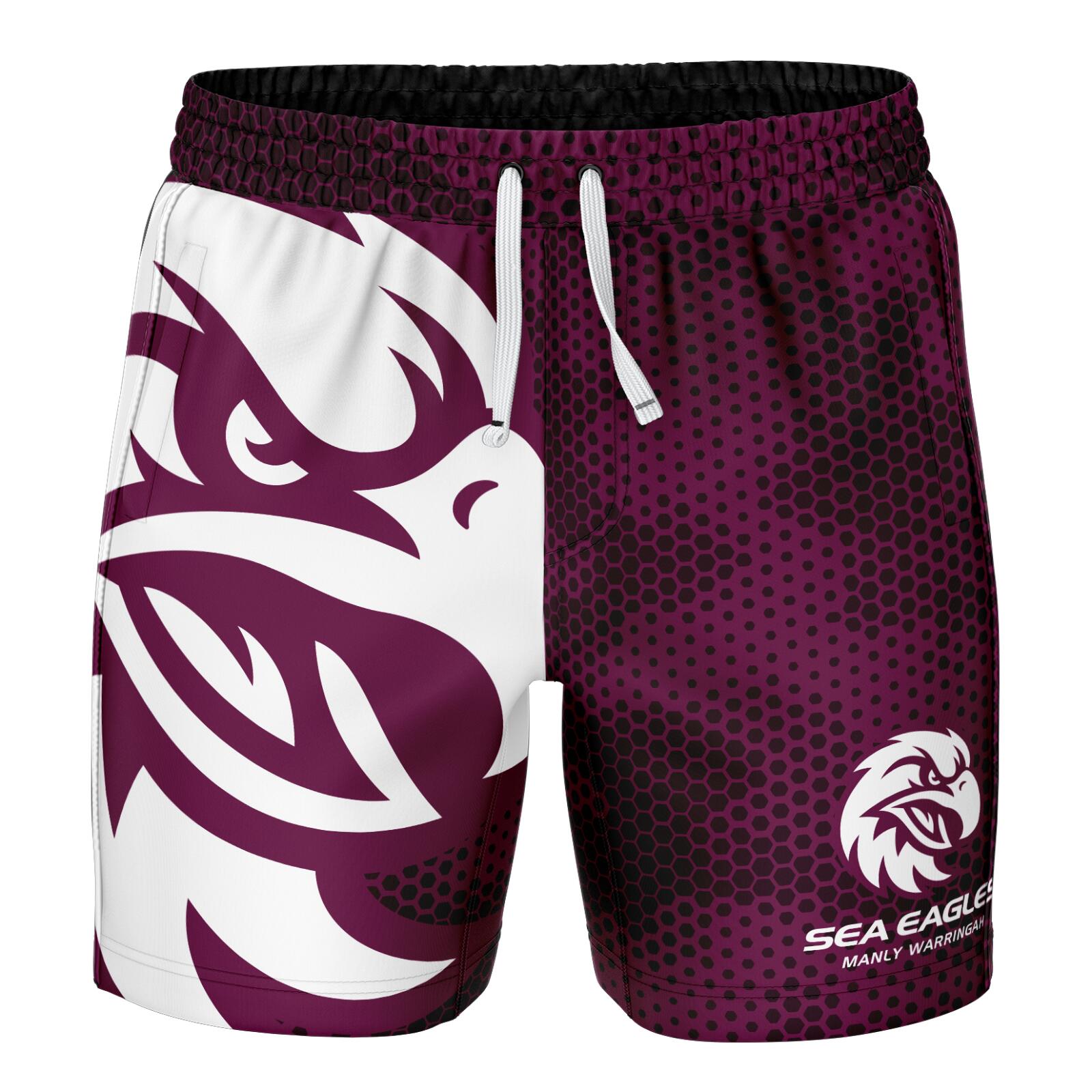 NRL 'Big Shot' Volley Shorts - Manly Sea Eagles - Swim - Adult