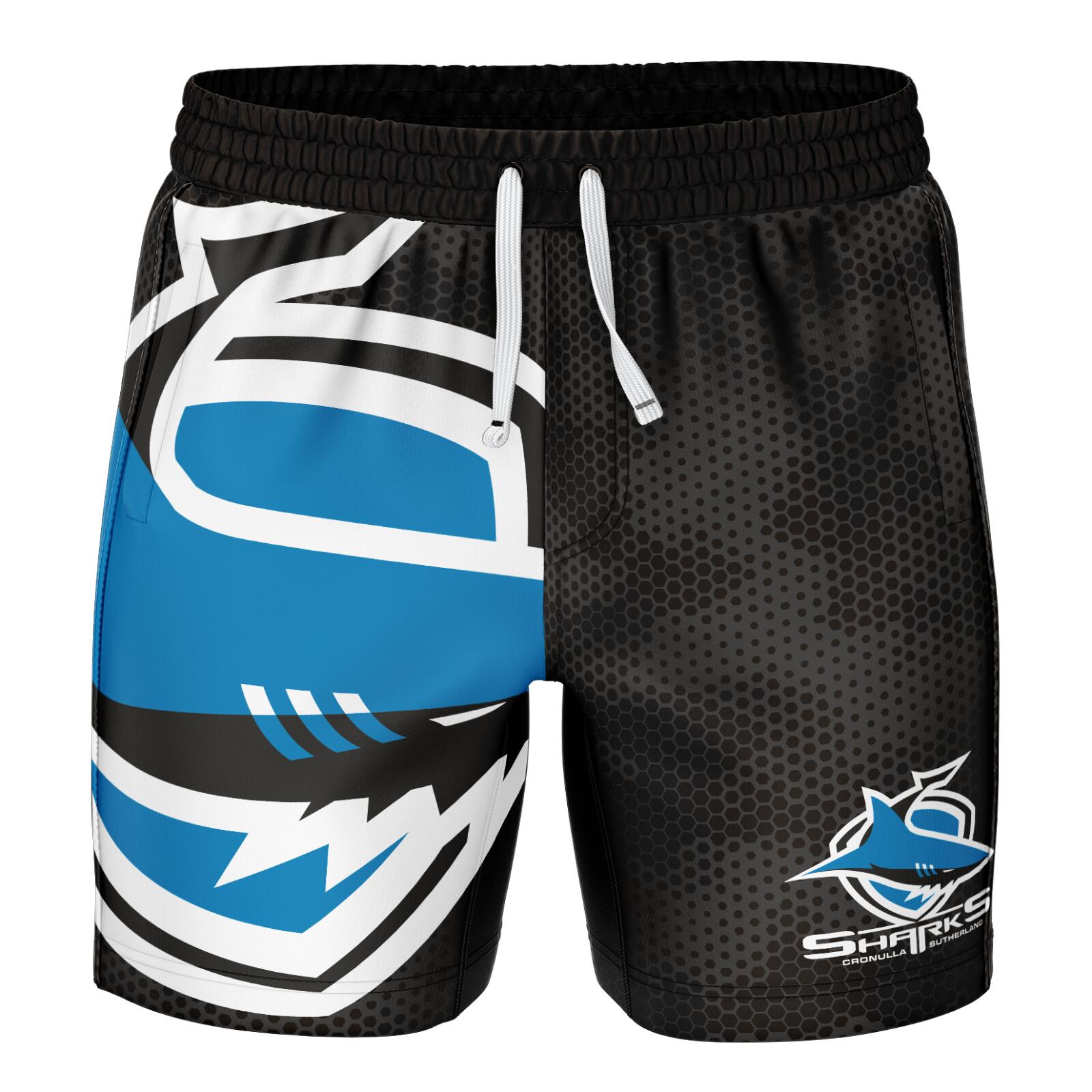 NRL 'Big Shot' Volley Shorts - Cronulla Sharks - Swim - Adult