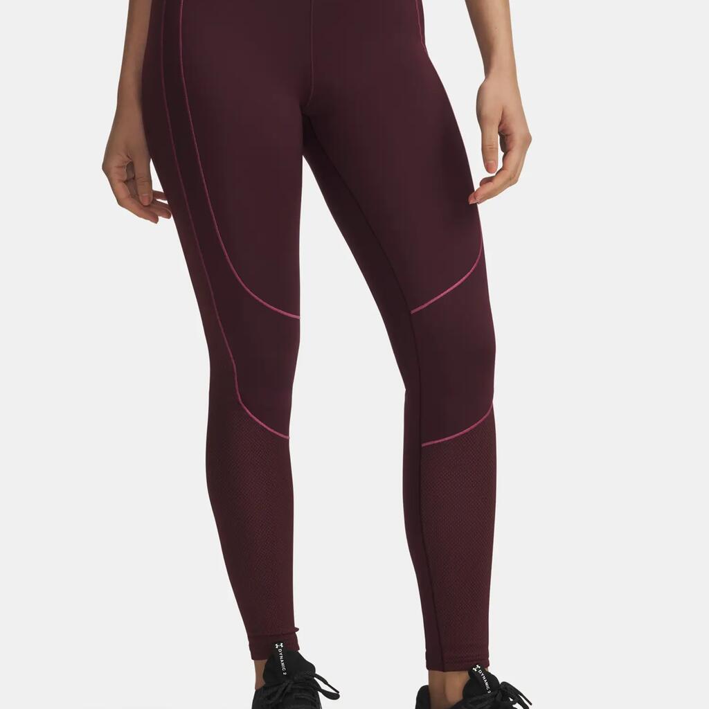 Womens/Ladies Textured Leggings (Dark Maroon)
