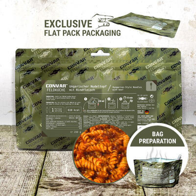 CONVAR™ Feldküche Ungarischer Nudeltopf mit Rindfleisch Trekkingnahrung (1 Porti