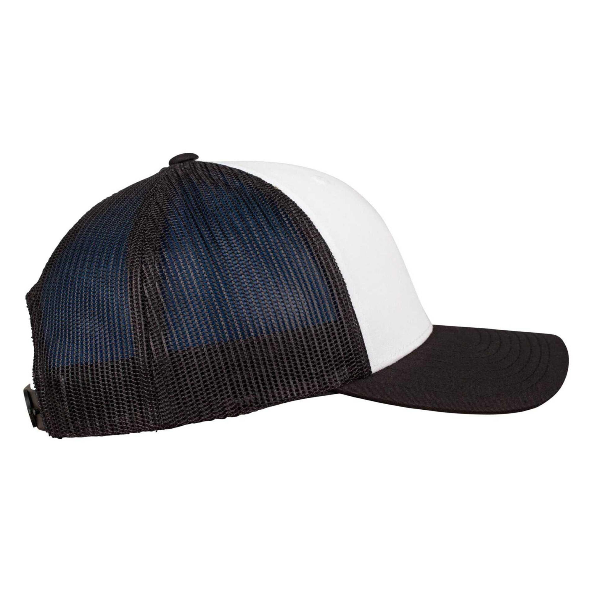Trucker Cap für HerrenDamen Unisex, Blockfarben Damen und Herren Schwarz/Weiß 4/4