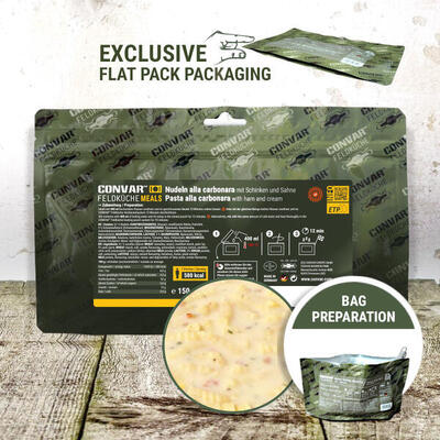 CONVAR™ Feldküche Nudeln alla Carbonara Trekkingnahrung (1 Portion) (150g)