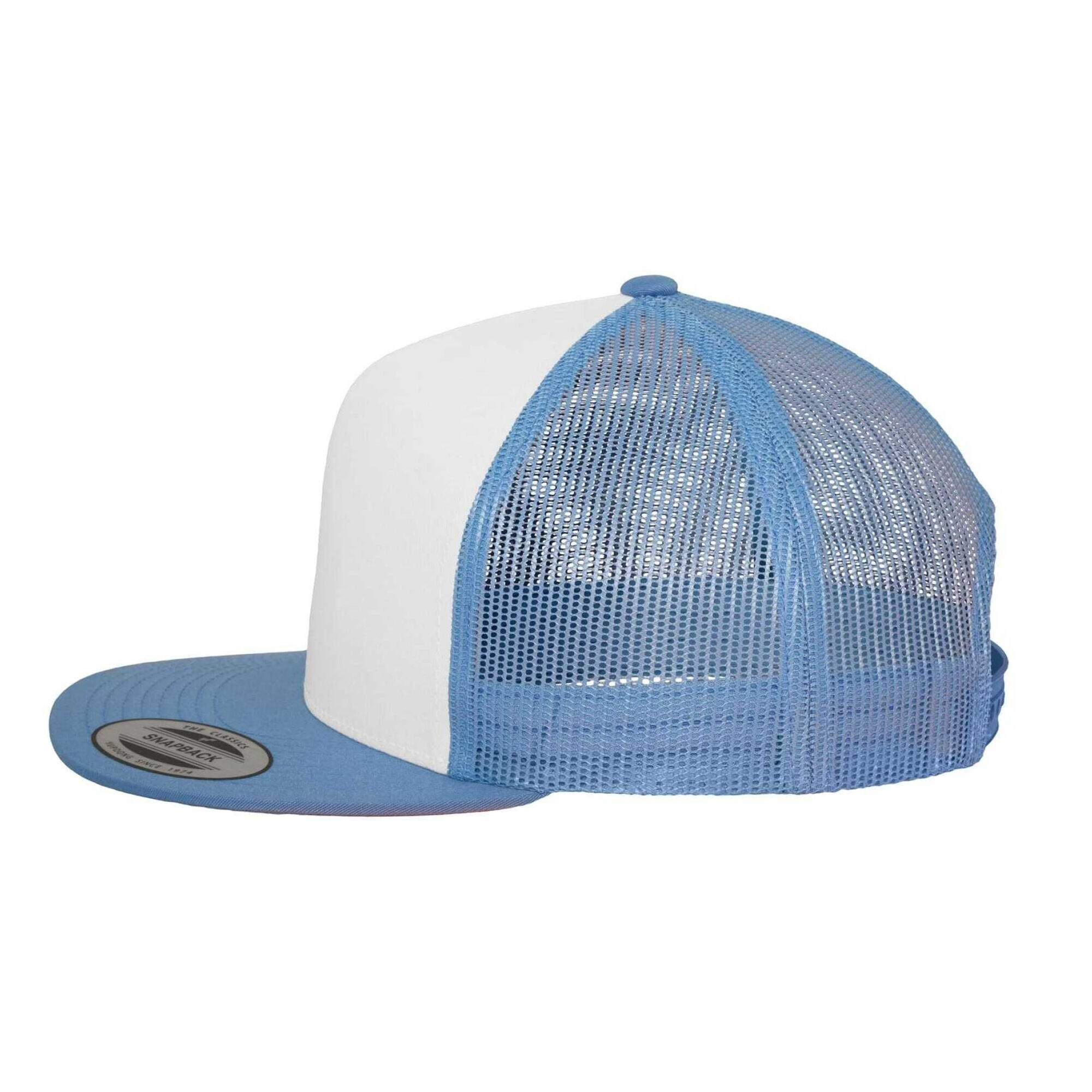 Classic Cappellino Da Camionista Semplice Adulto Unisex Flexfit Blu Bianco 3/4