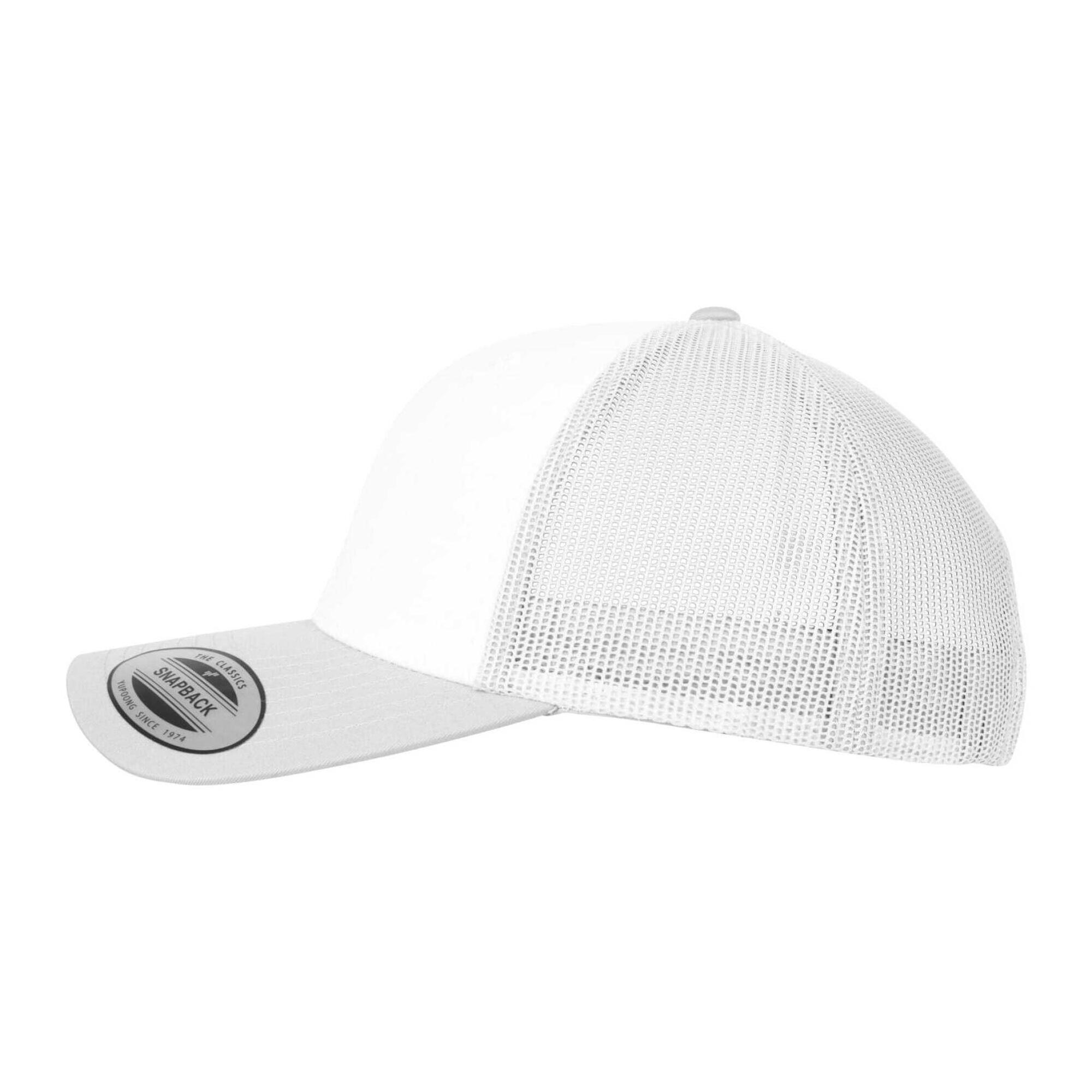 Trucker Cap für HerrenDamen Unisex, Blockfarben Damen und Herren Silber/Weiß 3/4