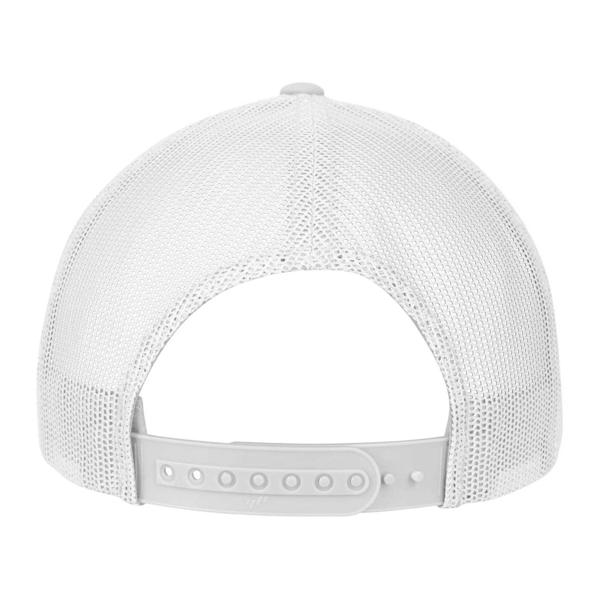 Trucker Cap für HerrenDamen Unisex, Blockfarben Damen und Herren Silber/Weiß 2/4