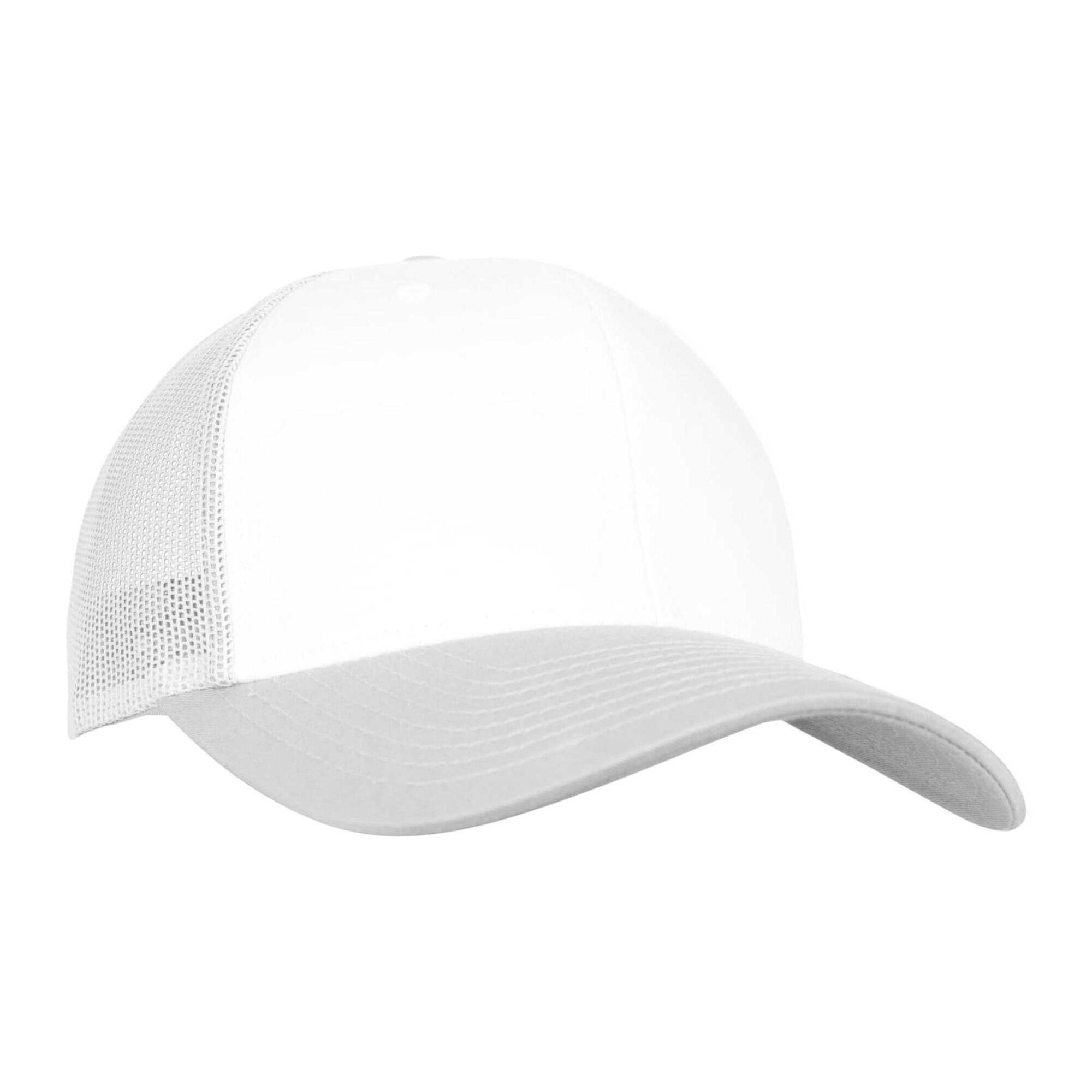 Trucker Cap für HerrenDamen Unisex, Blockfarben Damen und Herren Silber/Weiß 4/4