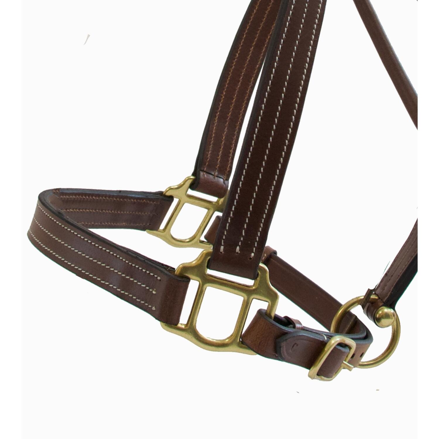 Cabestro de cuero para caballos T de T Trippled Stiched 3/5