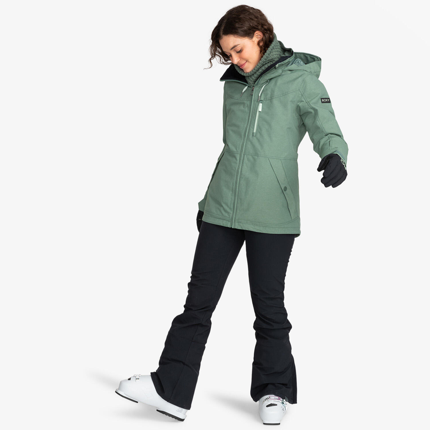 Spodnie narciarskie snowboardowe ROXY damskie ocieplane wodoodporne szelki 6/7