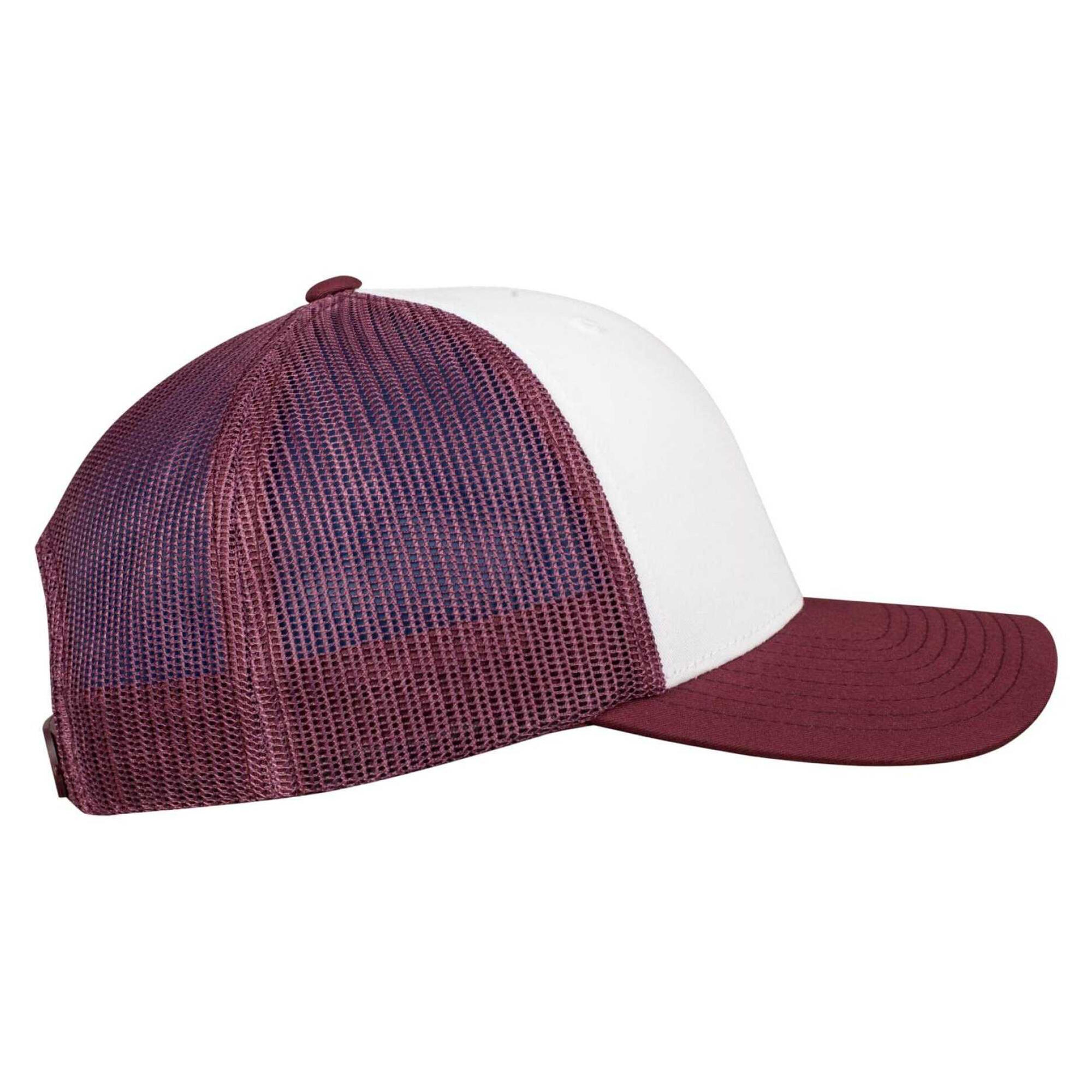 Cappellino Da Camionista Retrò Blocchi Di Colore Adulto Unisex Flexfit Marrone 4/4