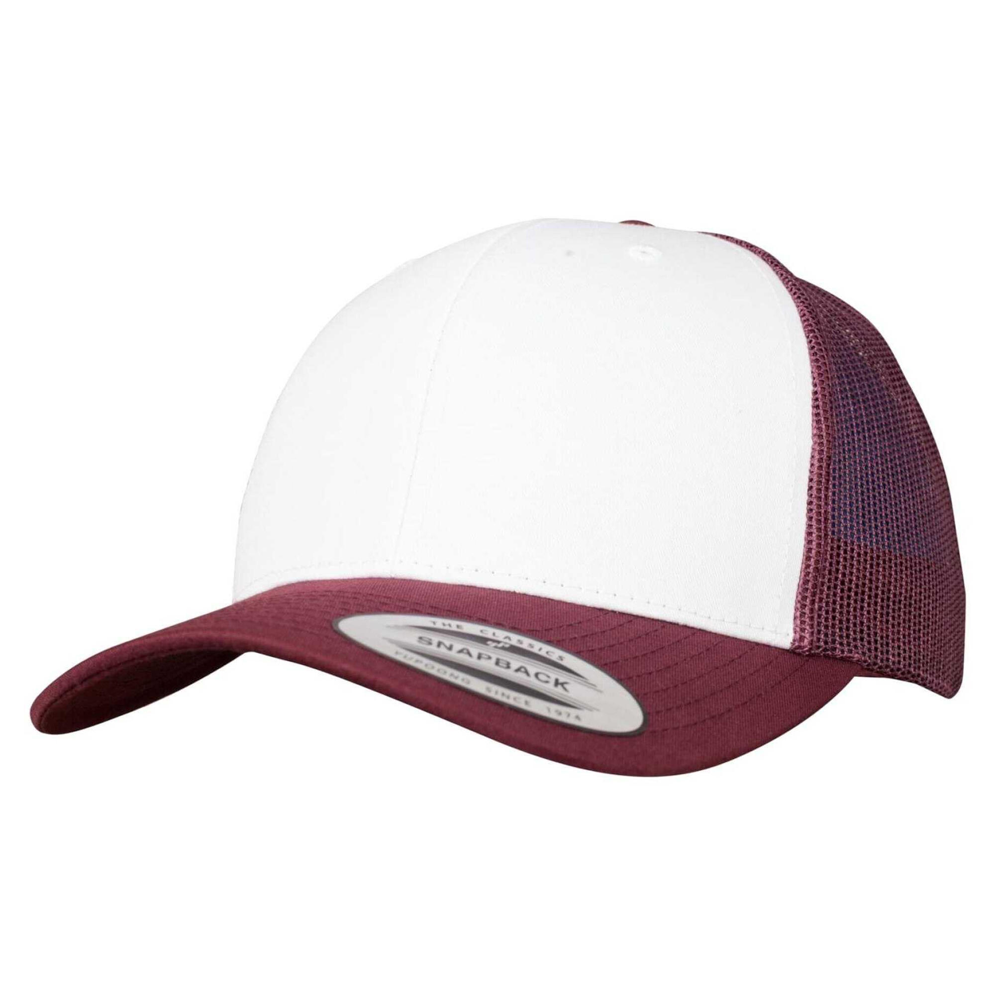 Unisex Adult Retro Colour Block Trucker Cap (Red/White) | Decathlon