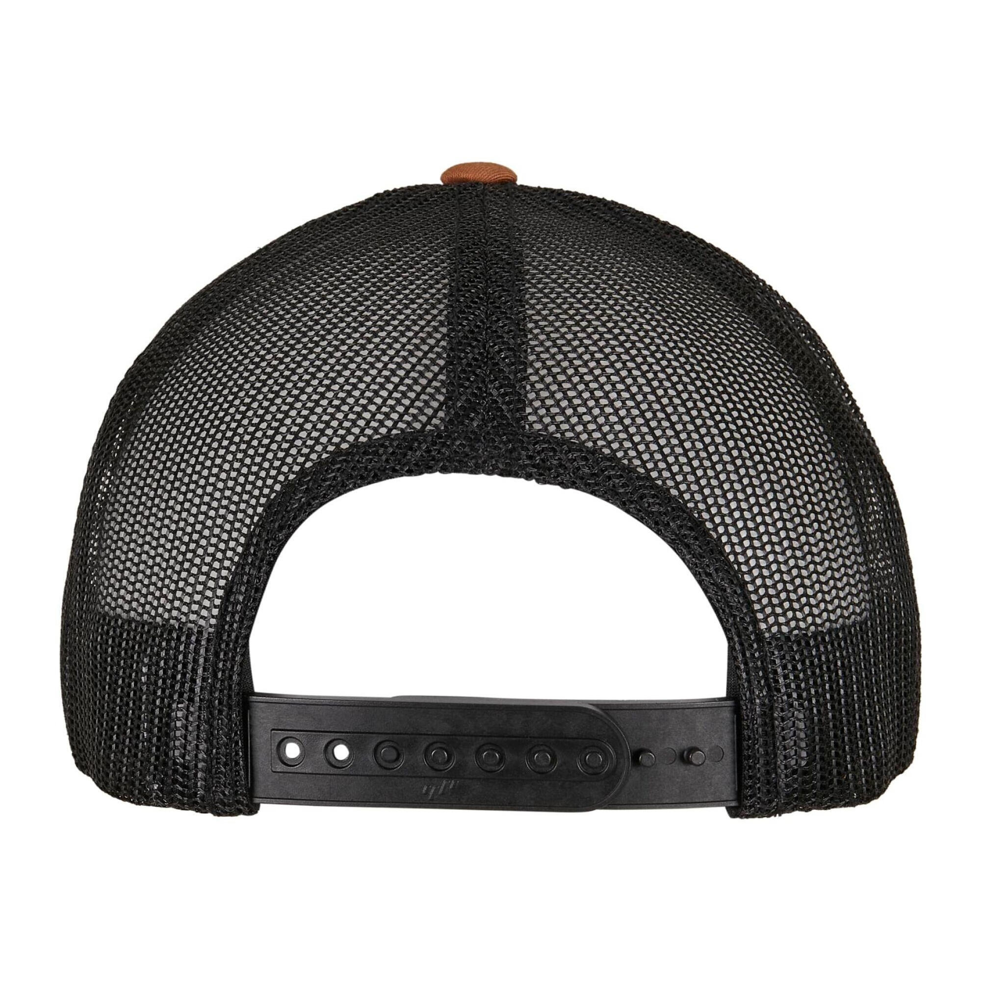 Cappellino Da Camionista Retrò A Due Tonalit? Flexfit Caramello Nero 2/3