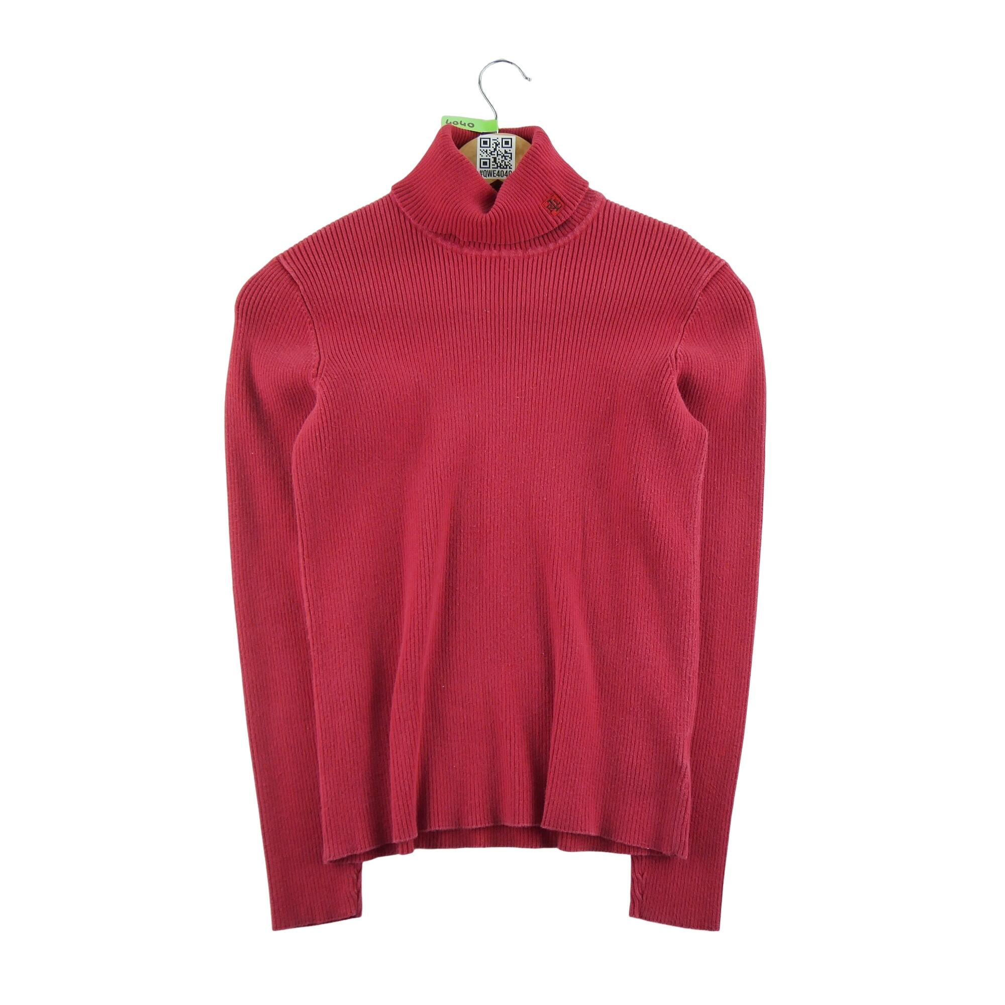 RALPH LAUREN Reconditionné - Pull Femme col roulé Rouge - Très Bon État
