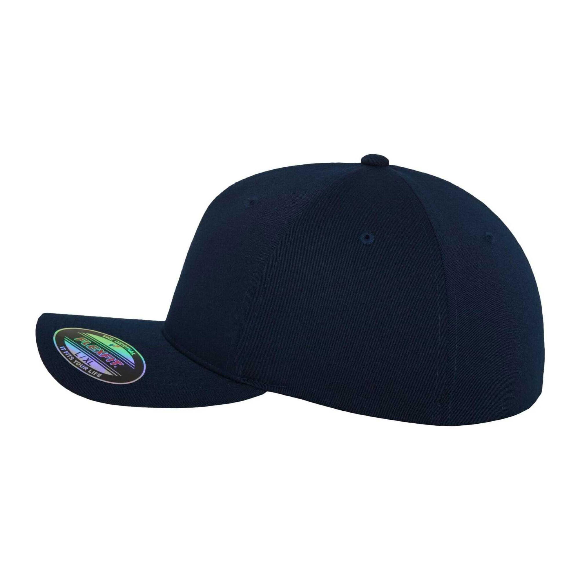 Cappellino Da Baseball 5 Pannelli Flexfit Blu Navy 3/4