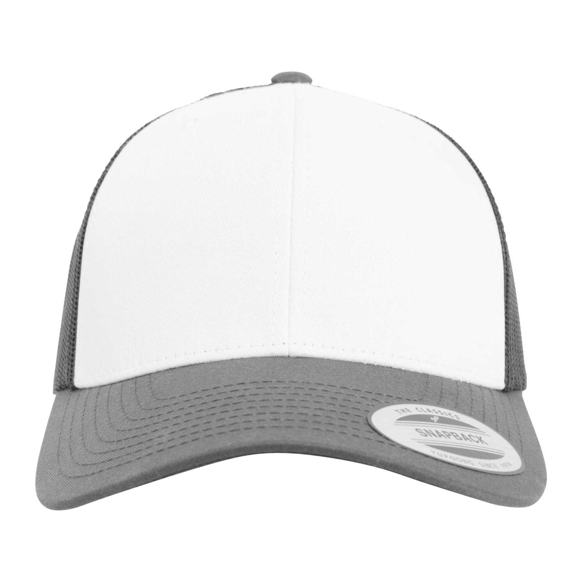 Cappellino Da Camionista Retrò Blocchi Di Colore Adulto Unisex Flexfit Grigio 3/3