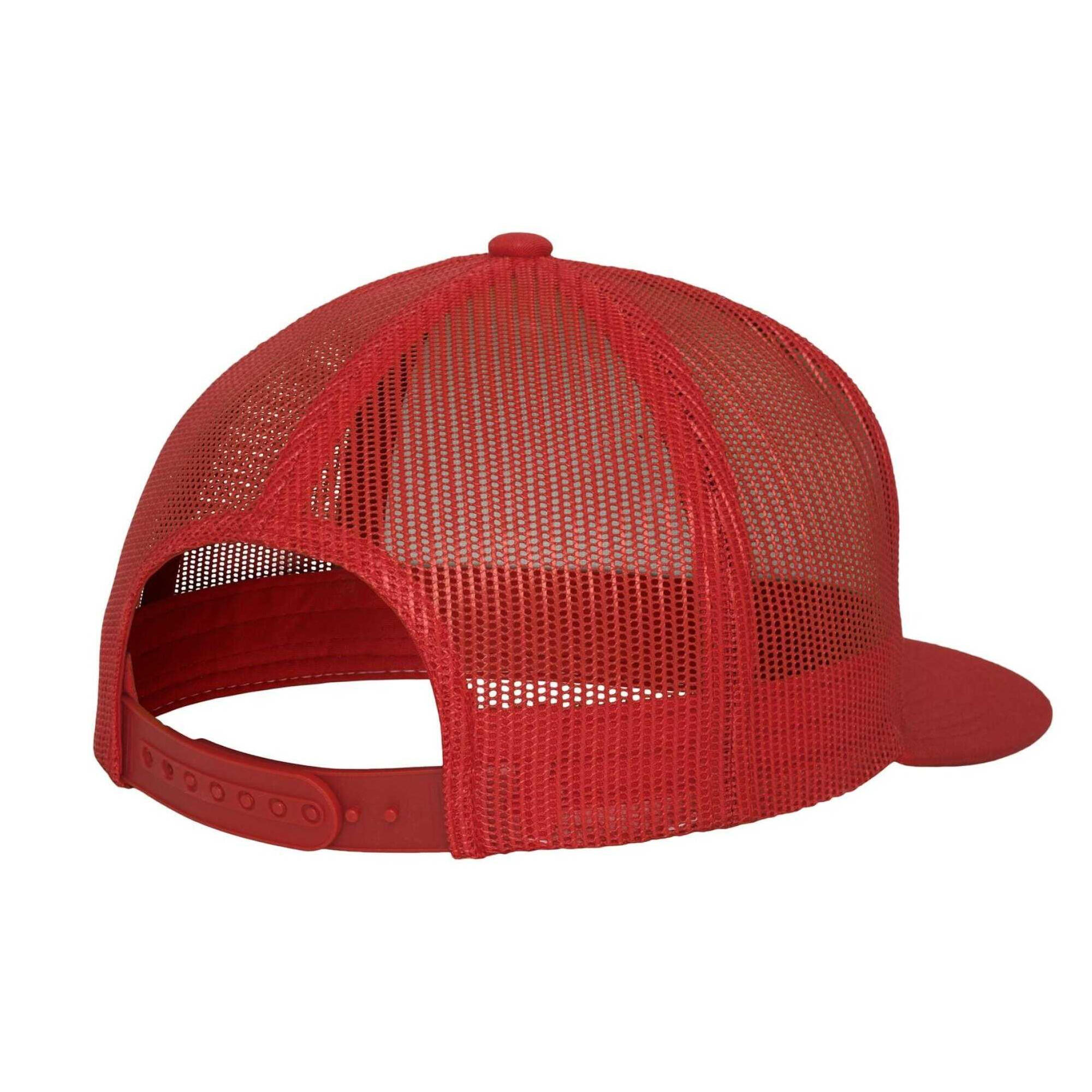 Cappellino Da Camionista Semplice Adulto Unisex Flexfit Classic Rosso Bianco 2/4