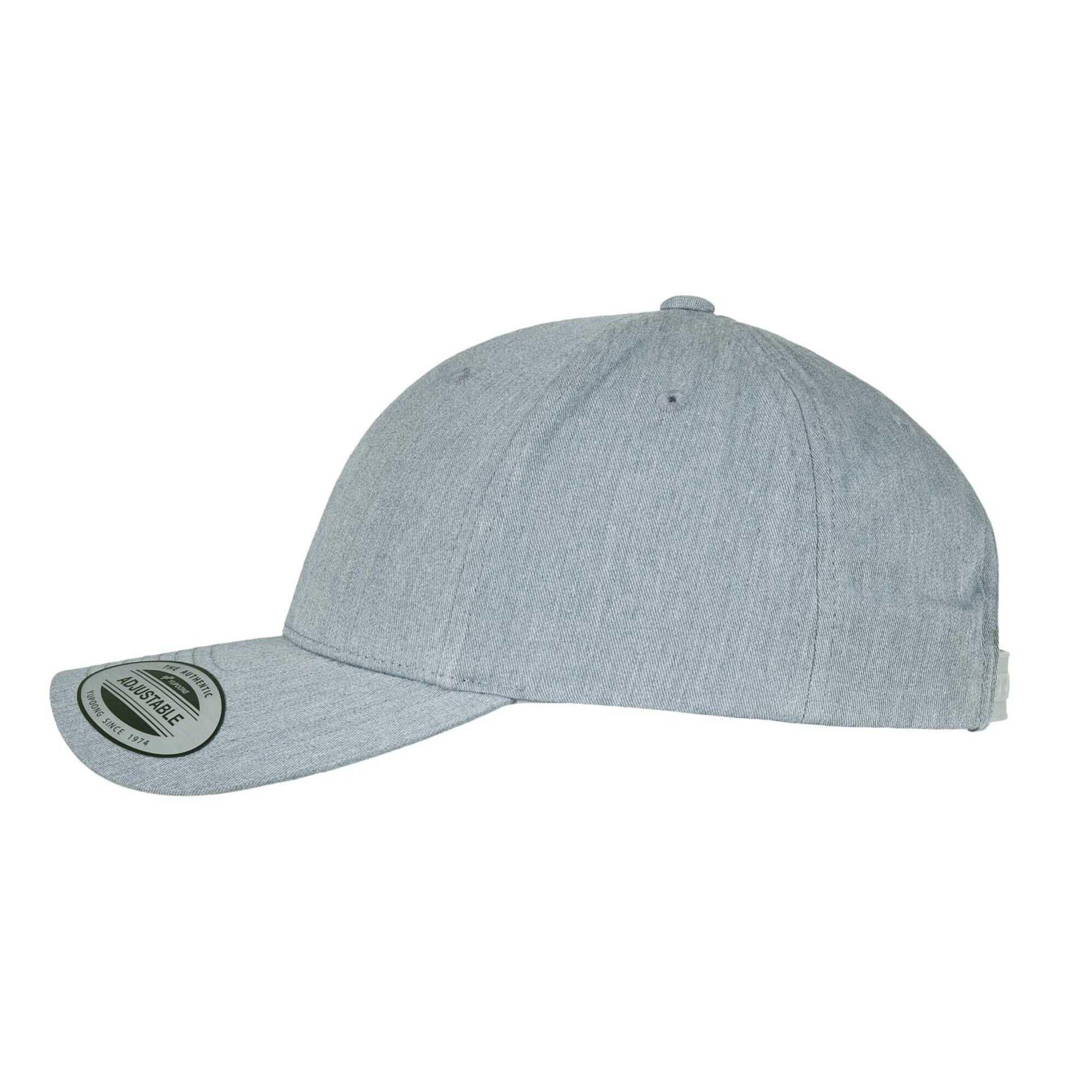 "Classic" BaseballMütze, Snapback Damen und Herren Grau meliert 3/4