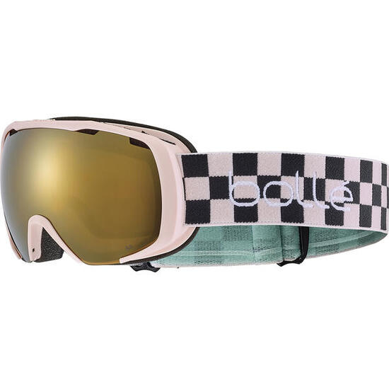 Masque de ski ROYAL Pink Checkerboard - Gold cat 3