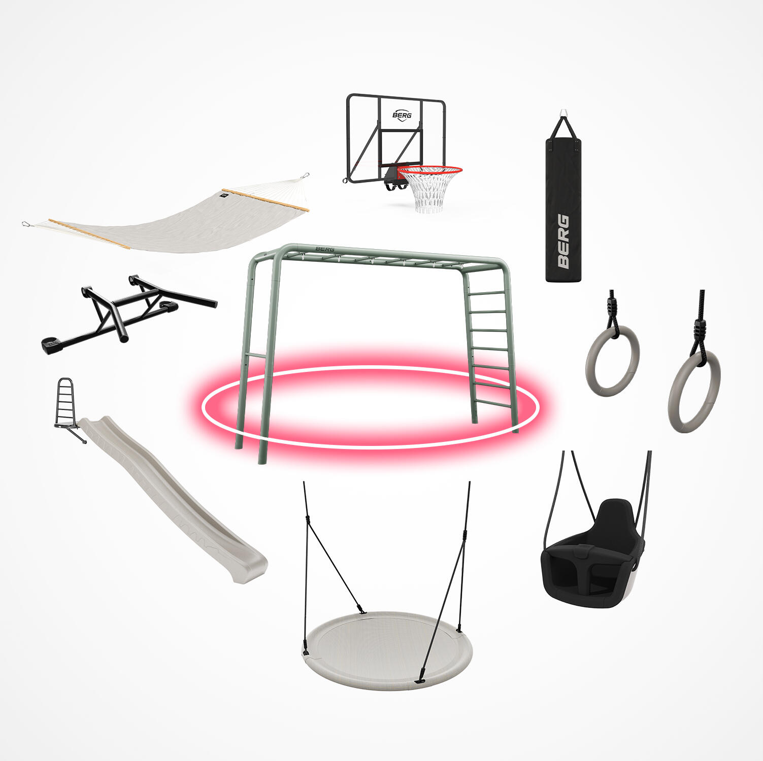 Plac Zabaw i Fitness, PlayBase Large + Peak set Zielony 4/7