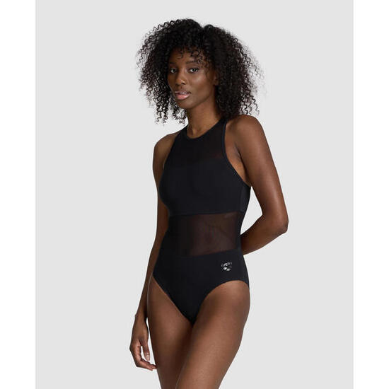 Arena Mesh Panels Swimsuit Vent Schwarze