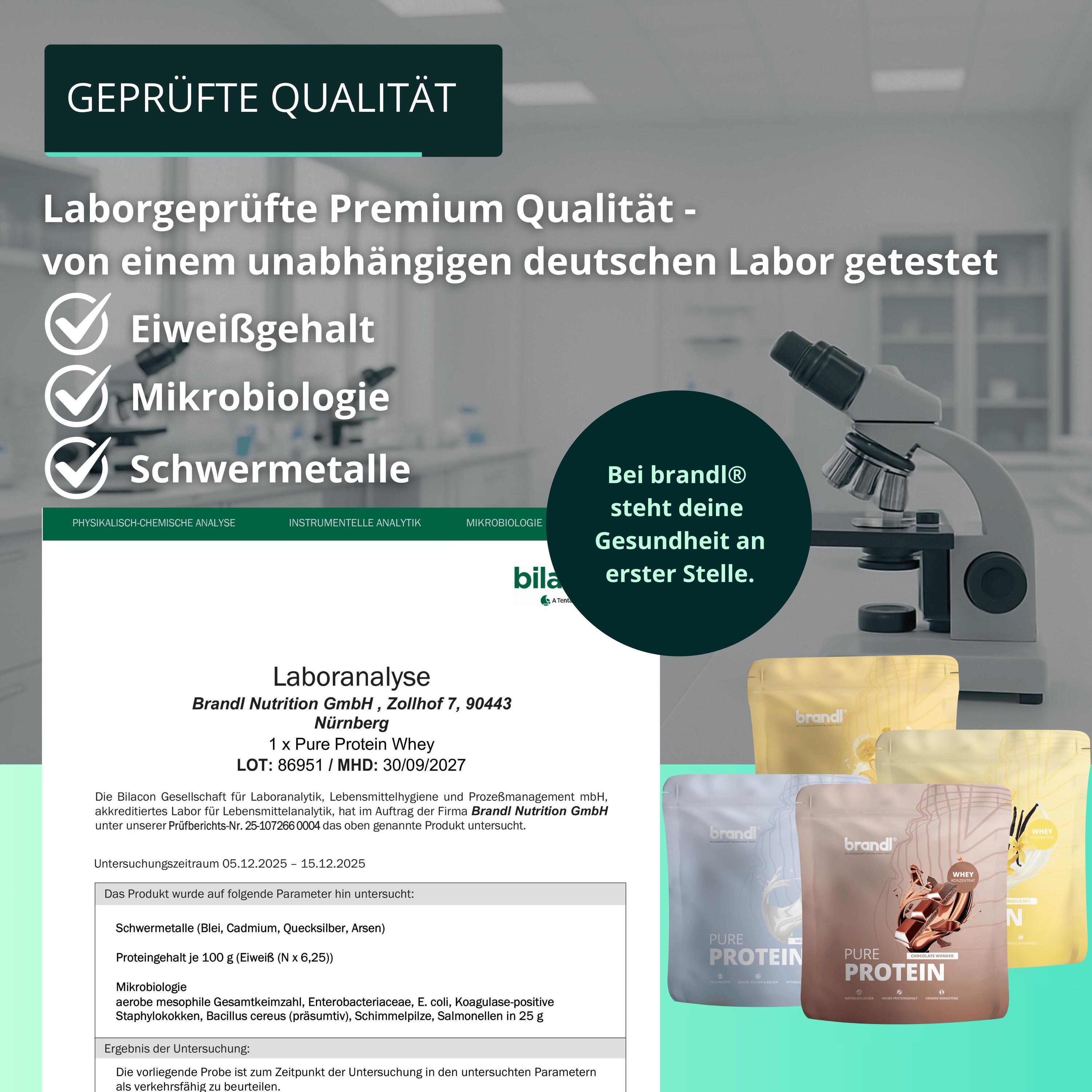 brandl® Pure Protein 2.0 Proteinpulver Whey | Eiweißpulver mit natürlichem Aroma 3/6