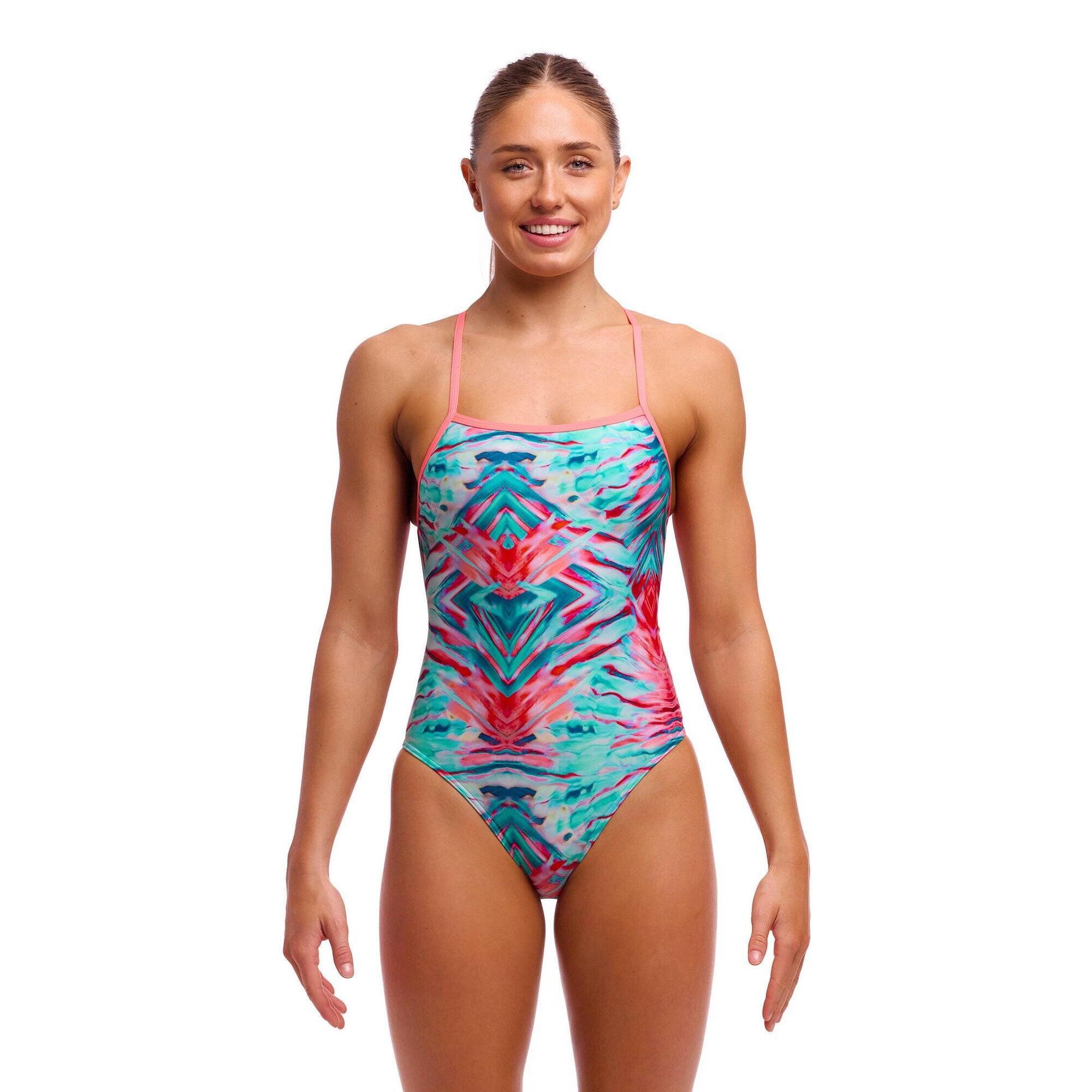 Funkita - Maillot De Bain Funkita Strapped In Ripple Reflect - Maillot De Bain 1 Pièce - Bleu - 42 - Decathlon