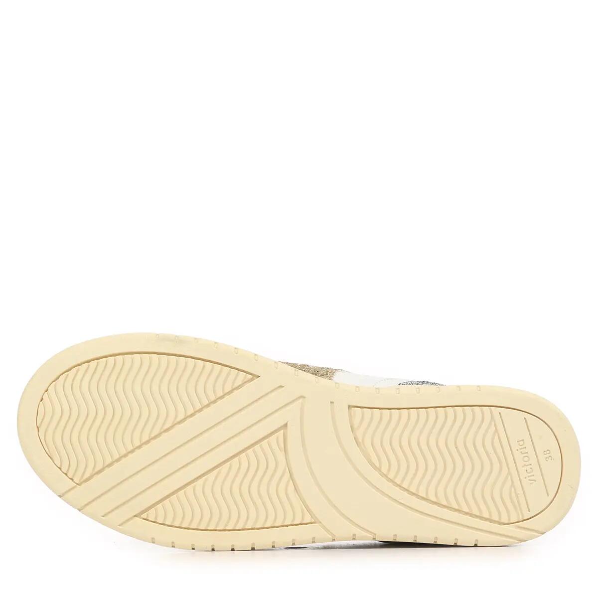 Scarpe sportive effetto pelle bianca e oro donna Victoria 6/6