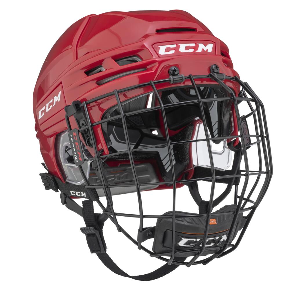 Kask hokejowy Tacks 910 Combo - czerwony - średni - 55,5-60 cm