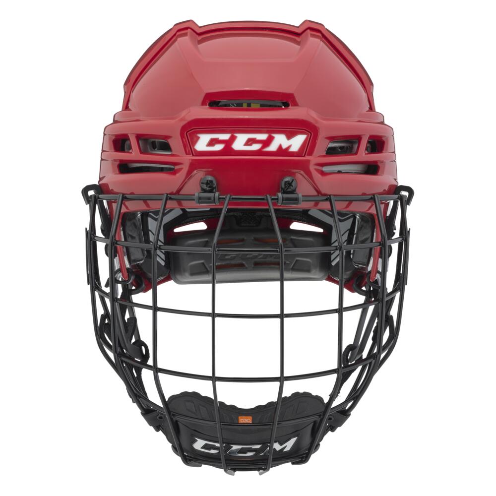 CCM Hokejová helma Tacks 910 Combo - červená třední - 55,5-60 cm