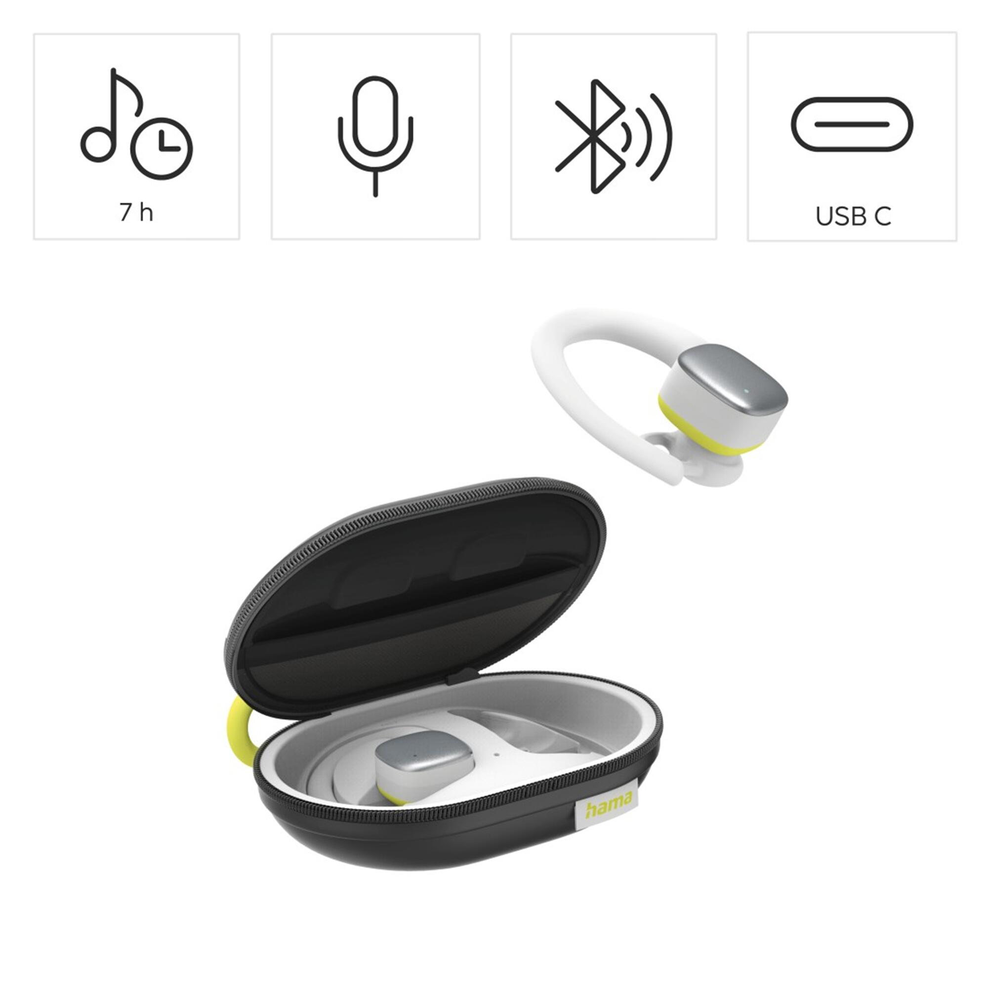 HAMA Bluetooth®-Kopfhörer Spirit Athletics, TWS, Ohrbügel, Weiß 2/7