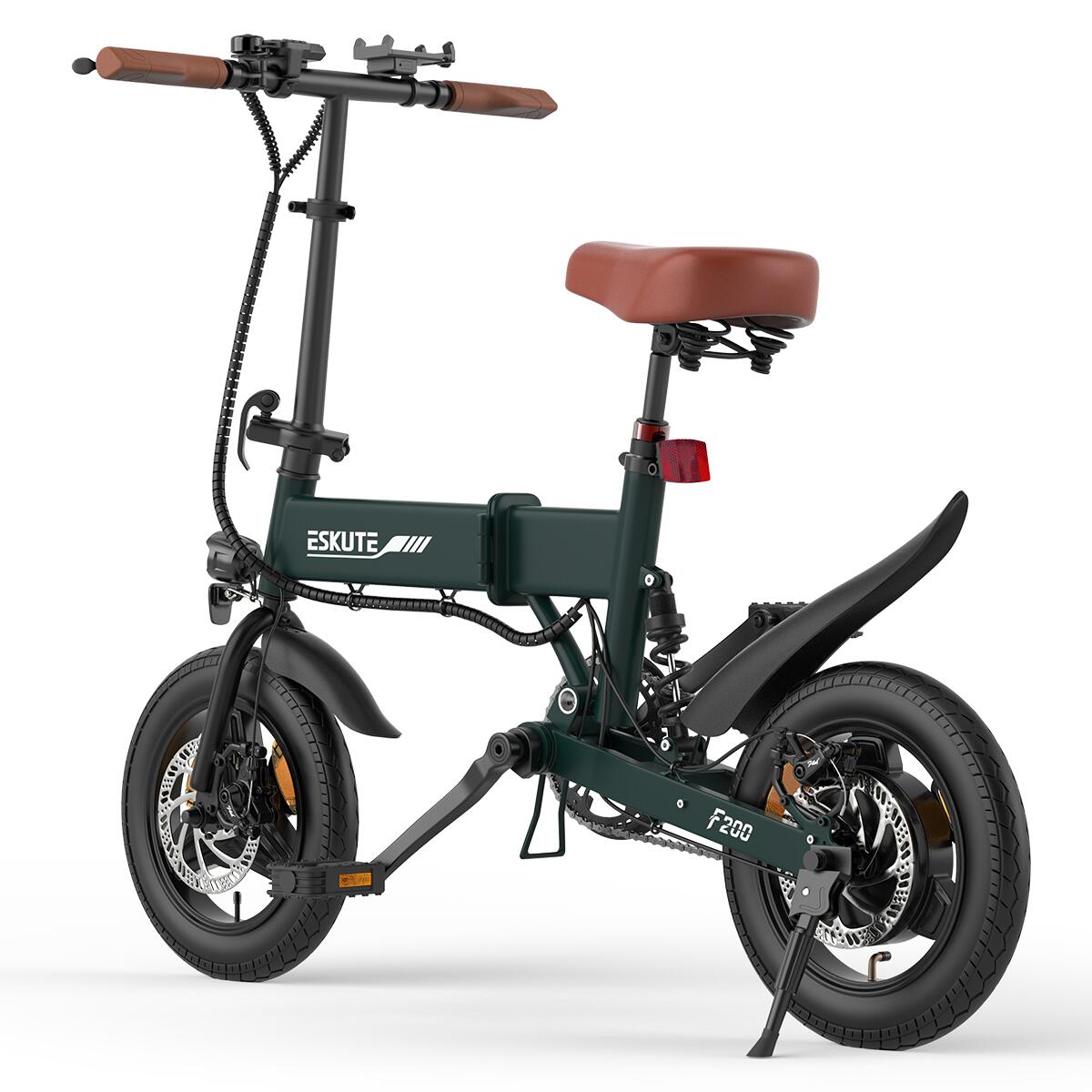 ESKUTE F200 250W city ebike, 36V 7.8AH，14-inch tire Foldable Electric Bicycle 5/7
